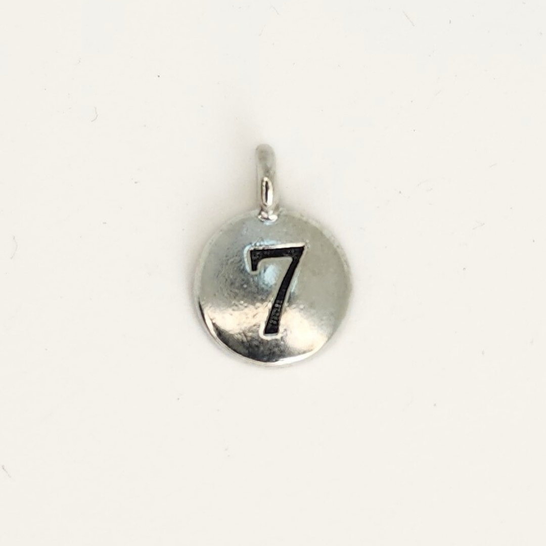 Antique Silver Number Charm 11mm