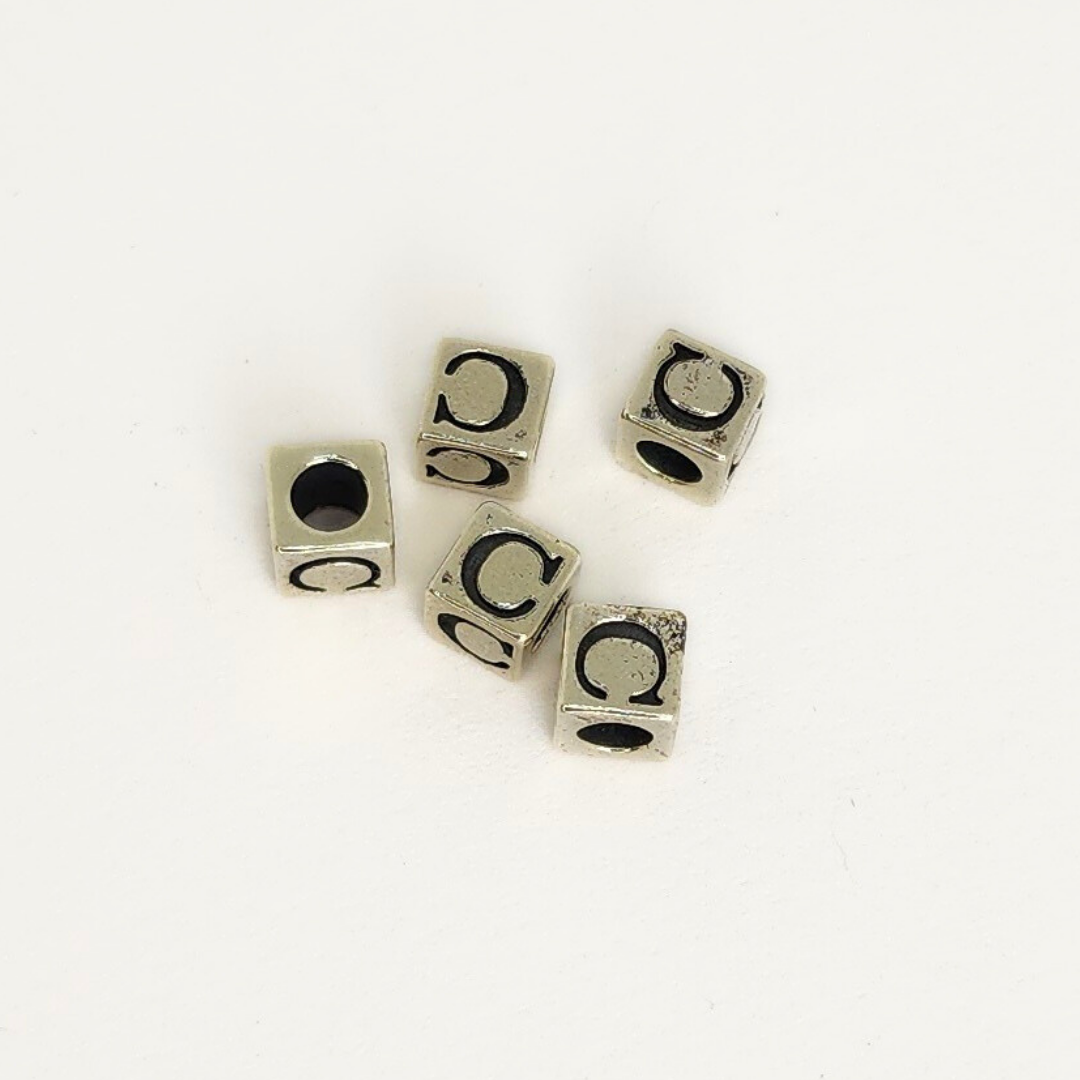 Sterling Silver Letter & Number Block 4.5mm