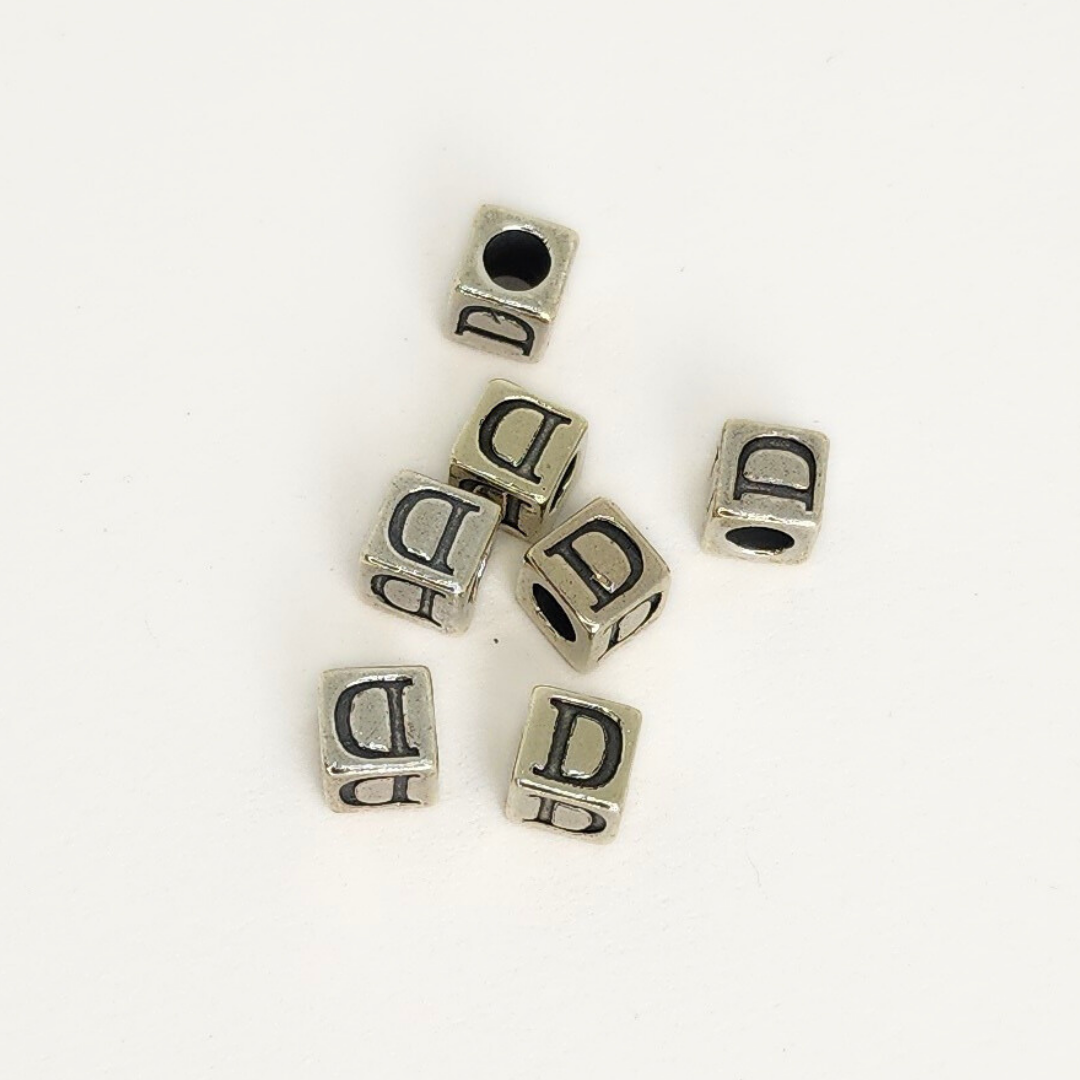 Sterling Silver Letter & Number Block 4.5mm
