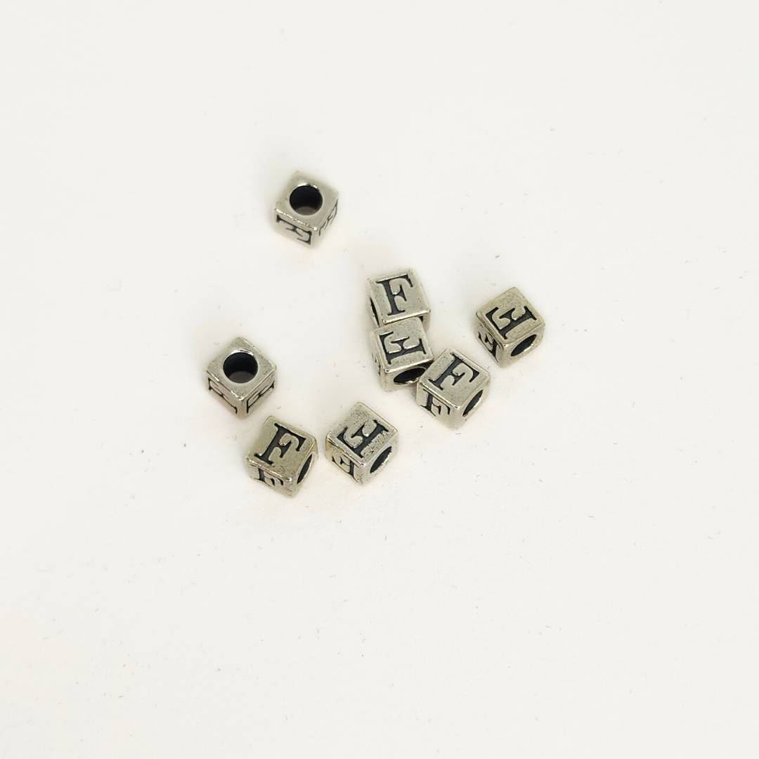Sterling Silver Letter & Number Block 4.5mm