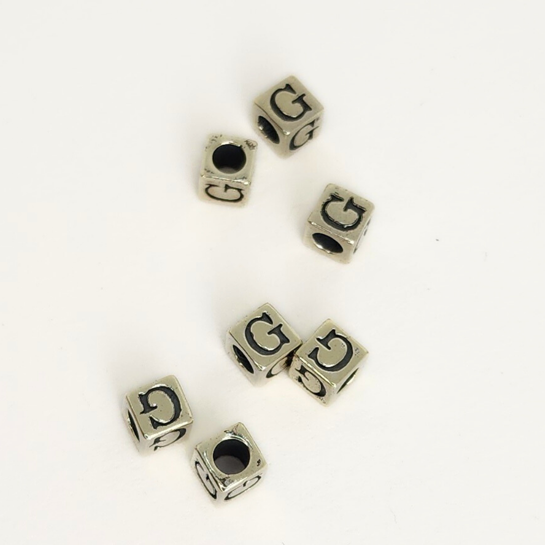 Sterling Silver Letter & Number Block 4.5mm