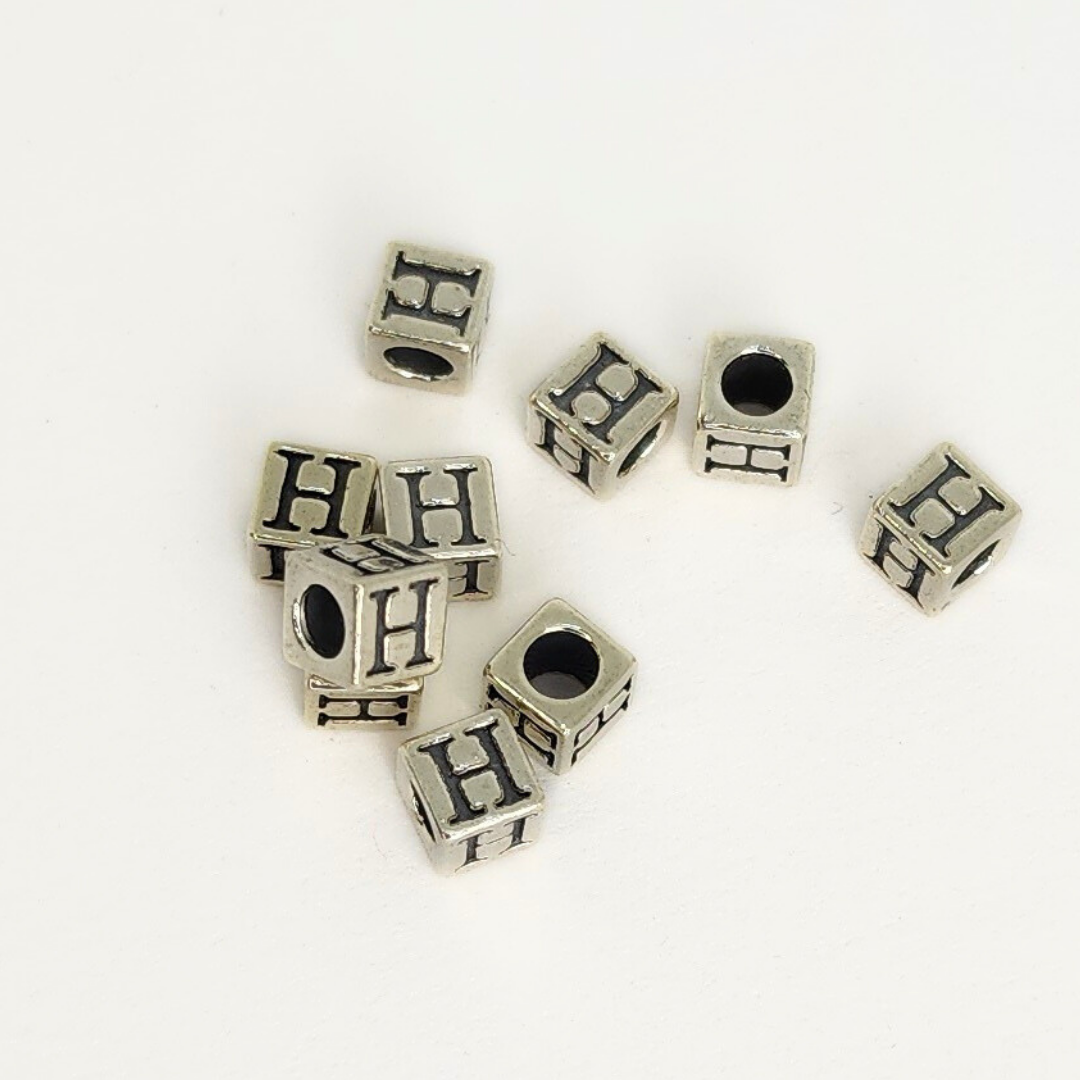 Sterling Silver Letter & Number Block 4.5mm