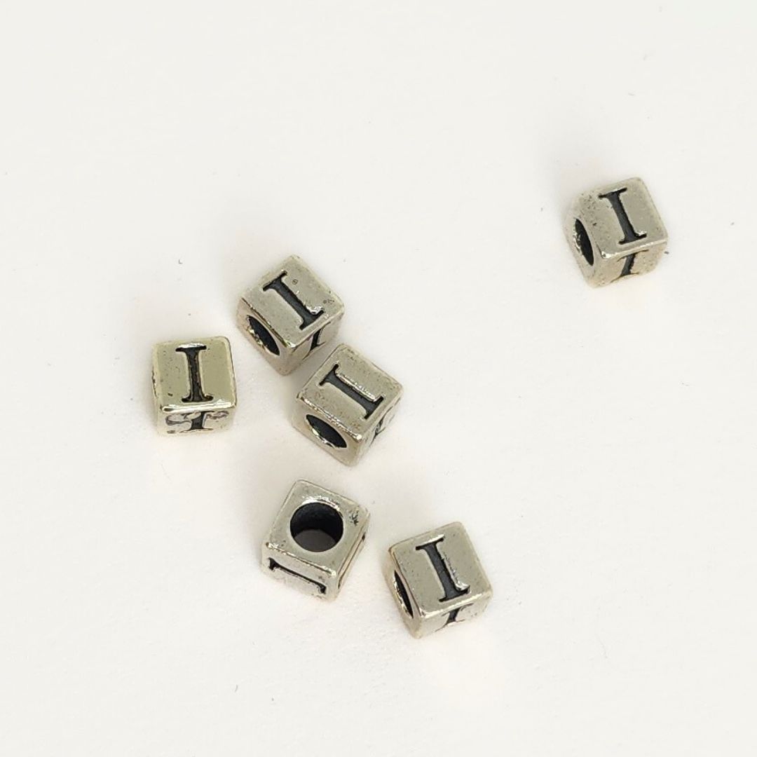 Sterling Silver Letter & Number Block 4.5mm