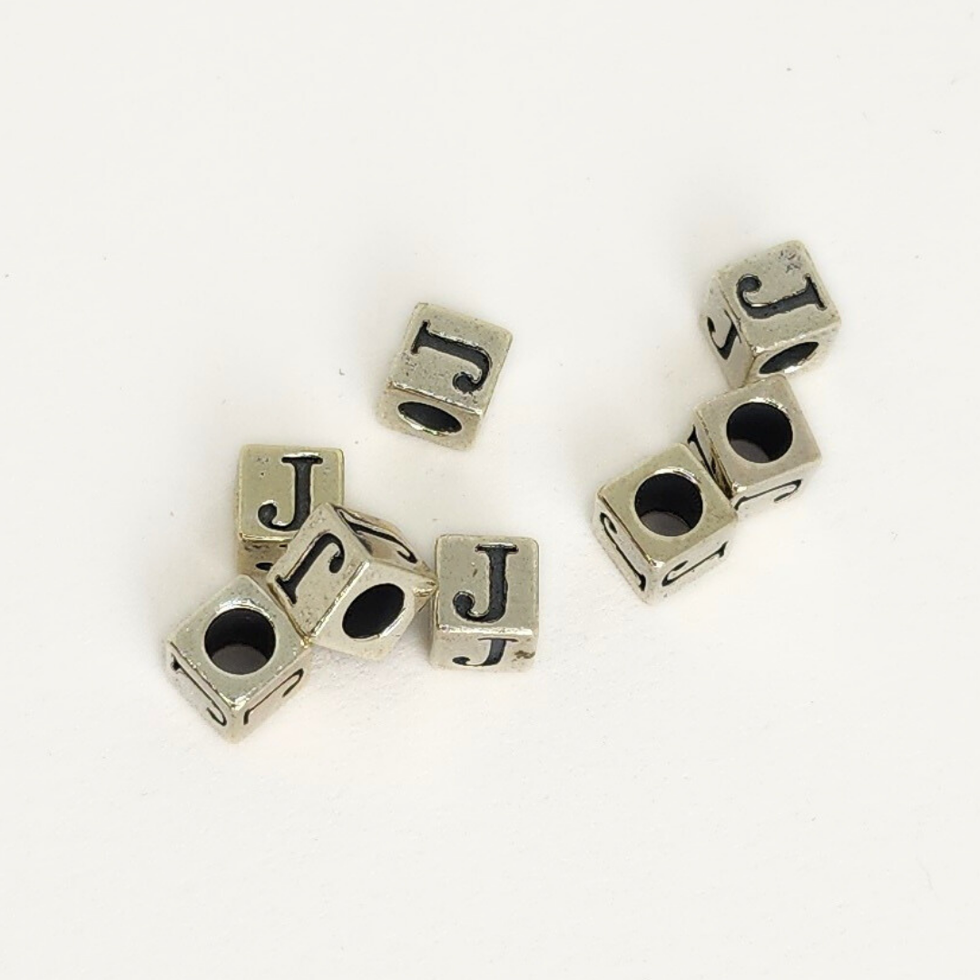 Sterling Silver Letter & Number Block 4.5mm