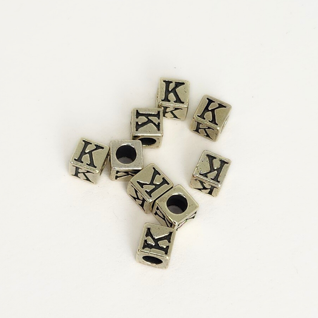 Sterling Silver Letter & Number Block 4.5mm