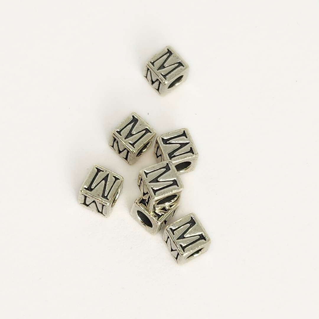 Sterling Silver Letter & Number Block 4.5mm