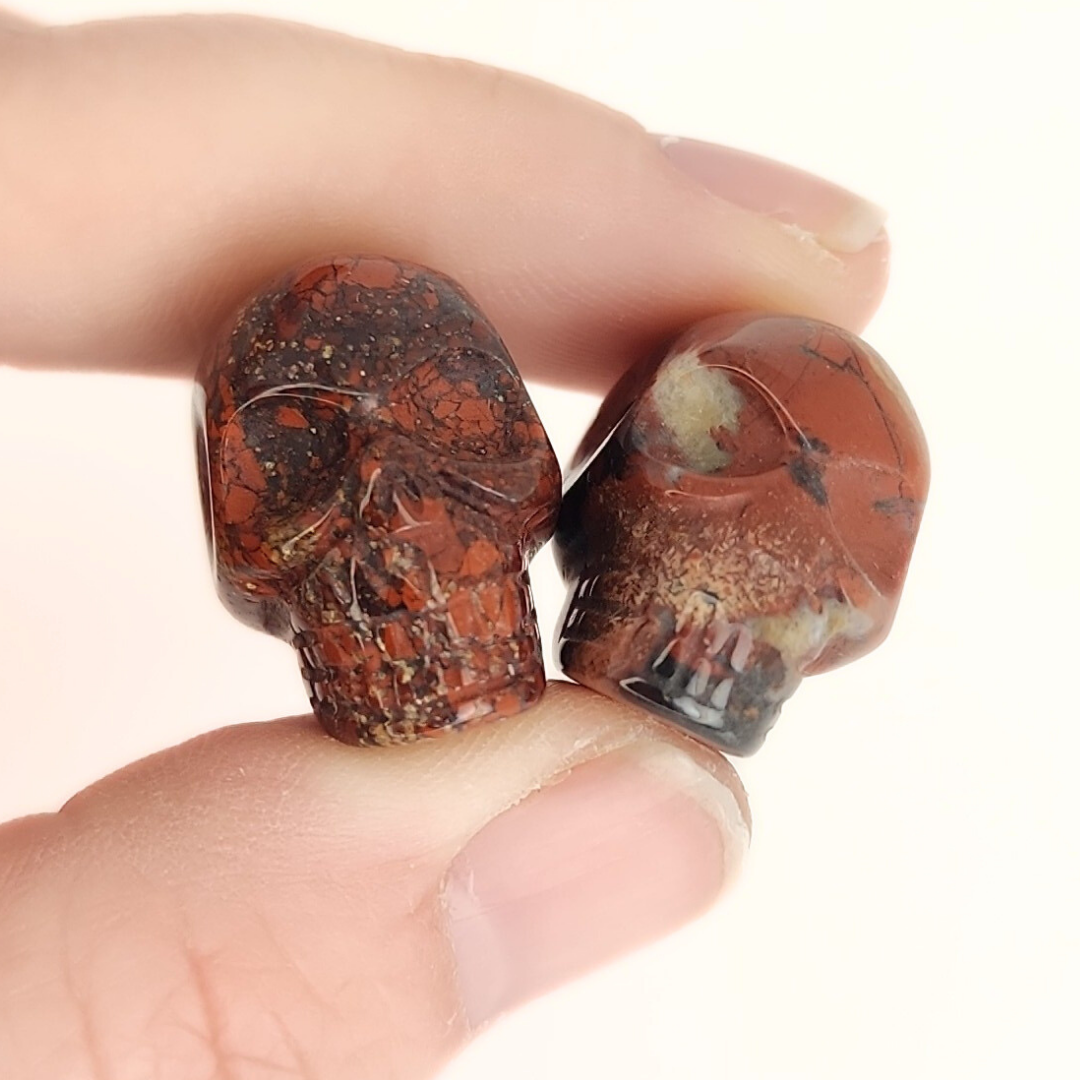Brecciated Jasper Horizontal-Drill Skull 15x20mm