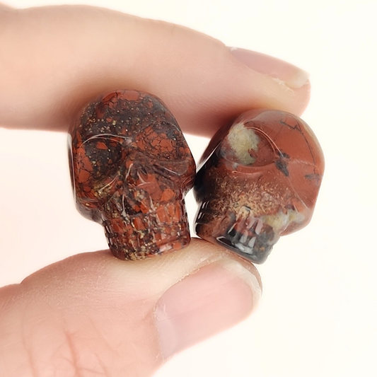 Brecciated Jasper Horizontal-Drill Skull 15x20mm
