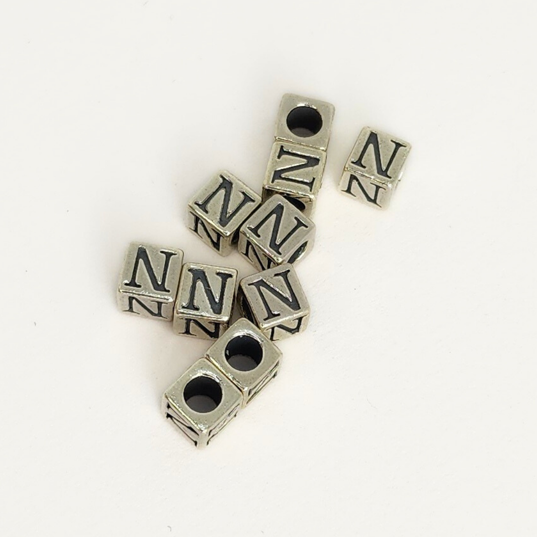 Sterling Silver Letter & Number Block 4.5mm
