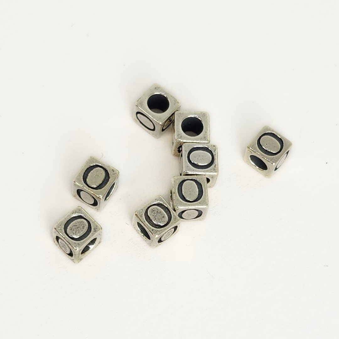 Sterling Silver Letter & Number Block 4.5mm