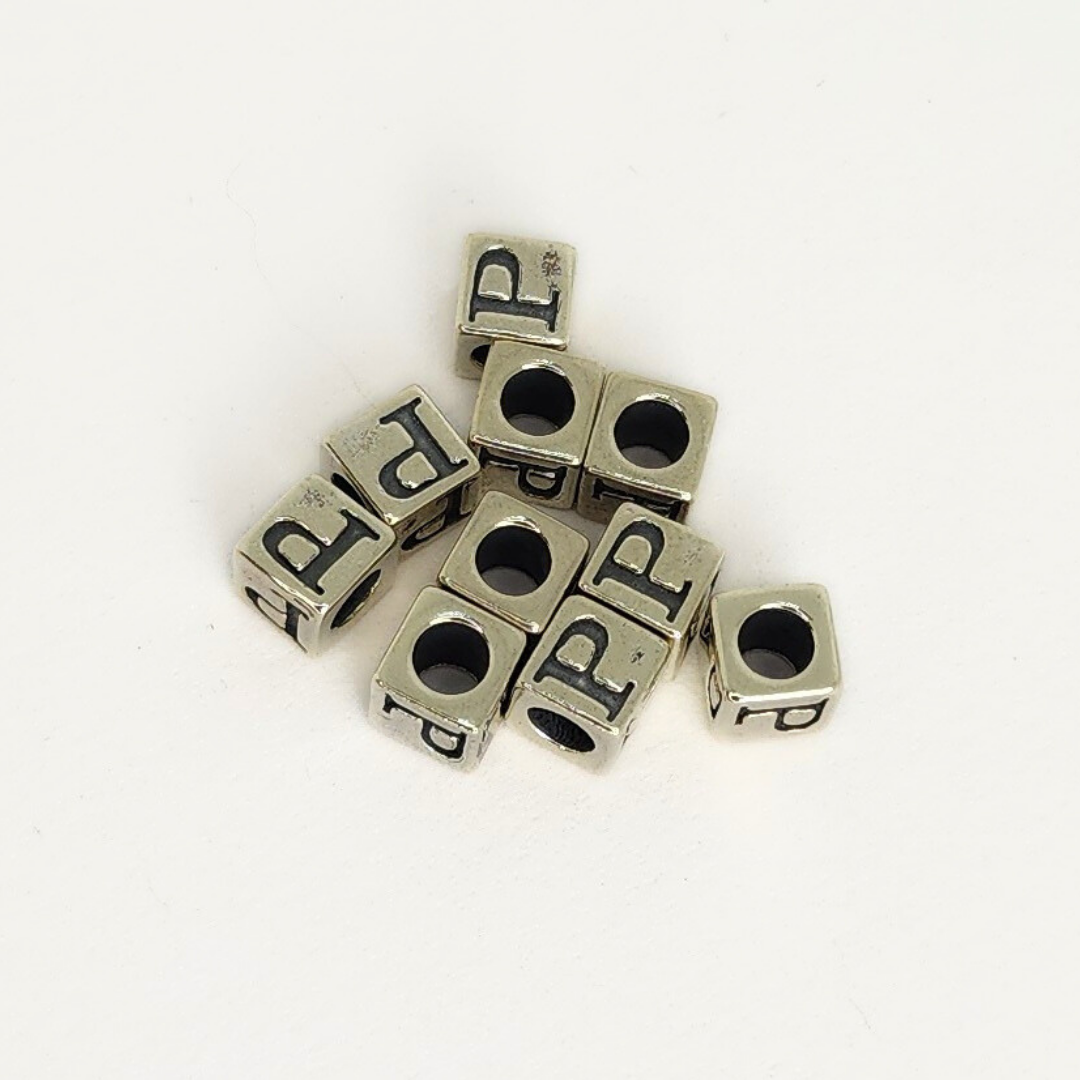 Sterling Silver Letter & Number Block 4.5mm