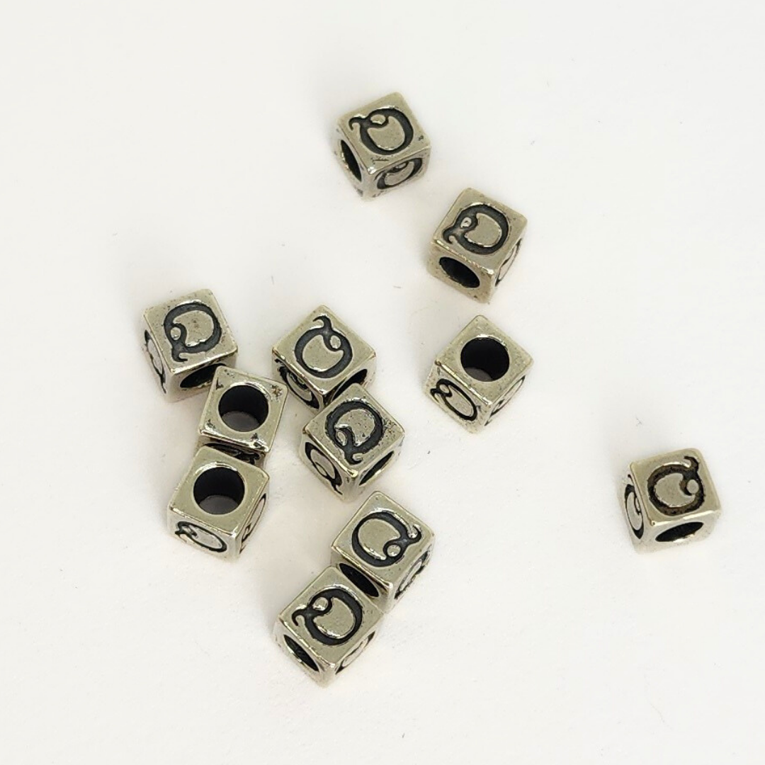 Sterling Silver Letter & Number Block 4.5mm