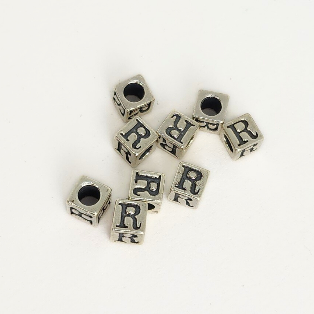 Sterling Silver Letter & Number Block 4.5mm
