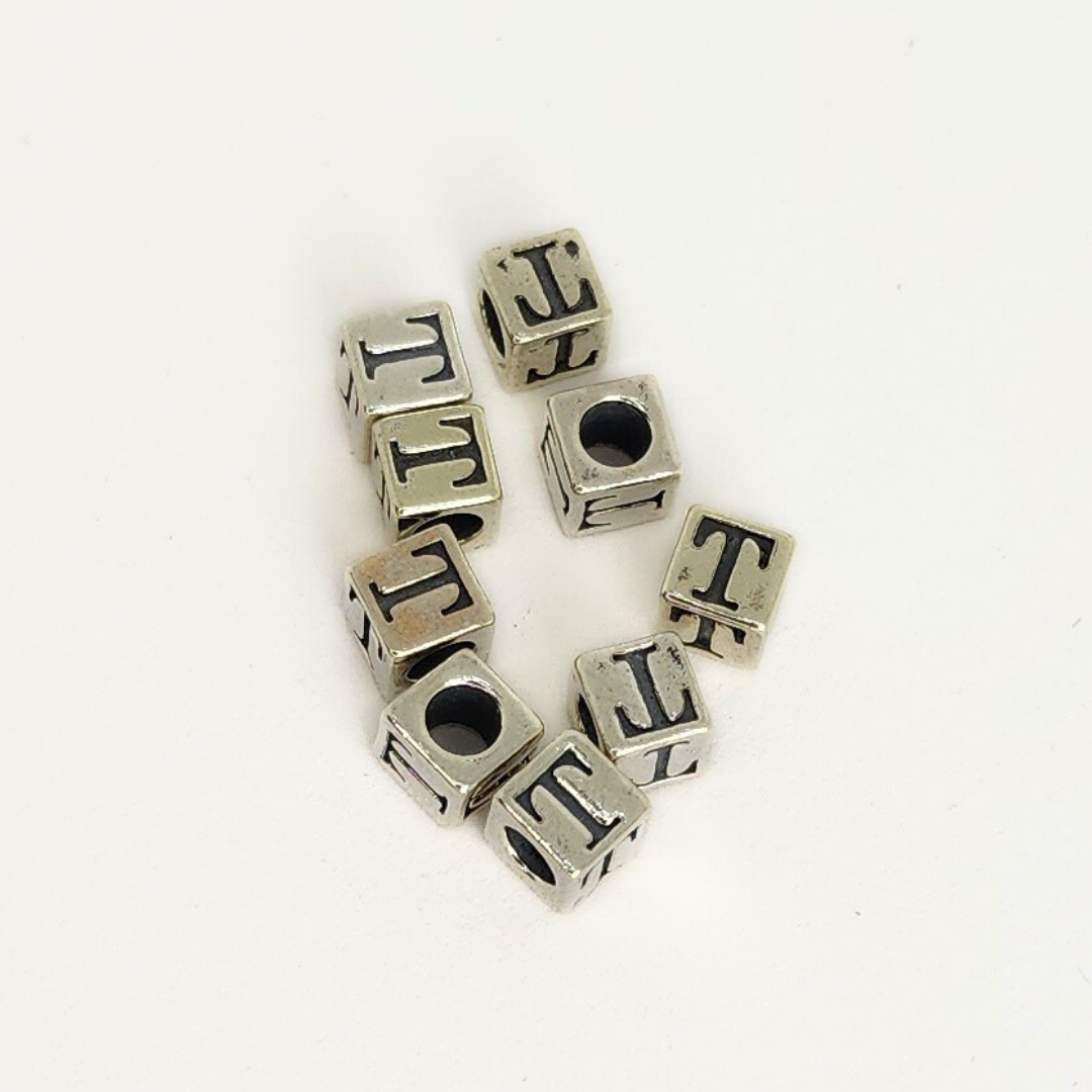 Sterling Silver Letter & Number Block 4.5mm
