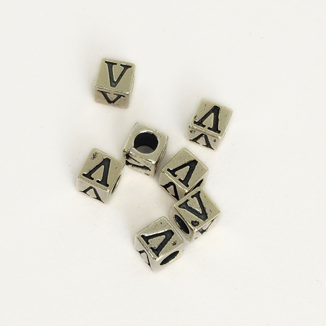 Sterling Silver Letter & Number Block 4.5mm