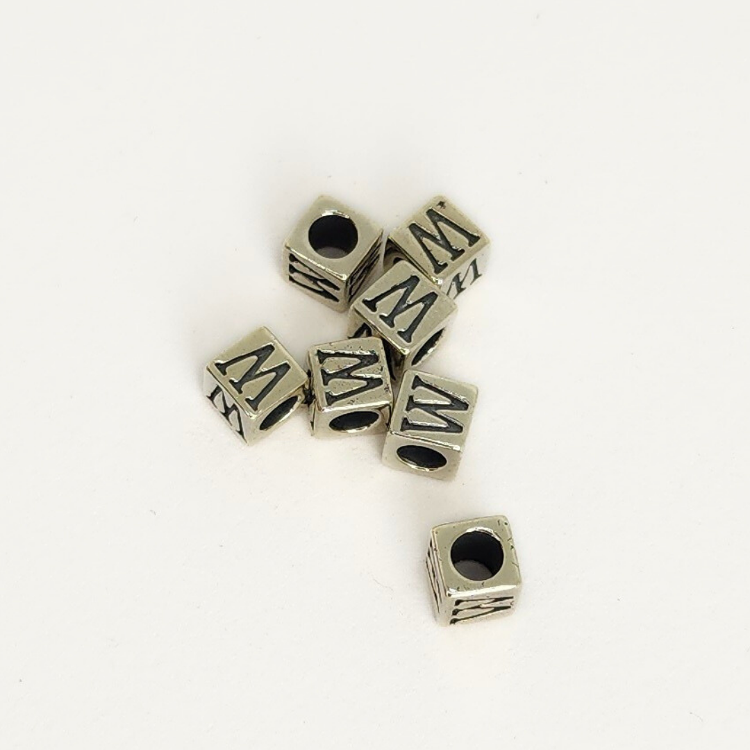 Sterling Silver Letter & Number Block 4.5mm