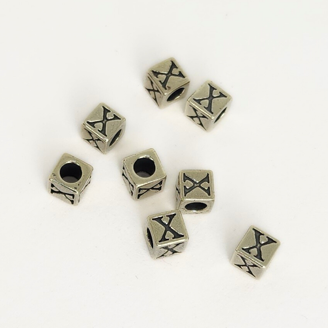 Sterling Silver Letter & Number Block 4.5mm