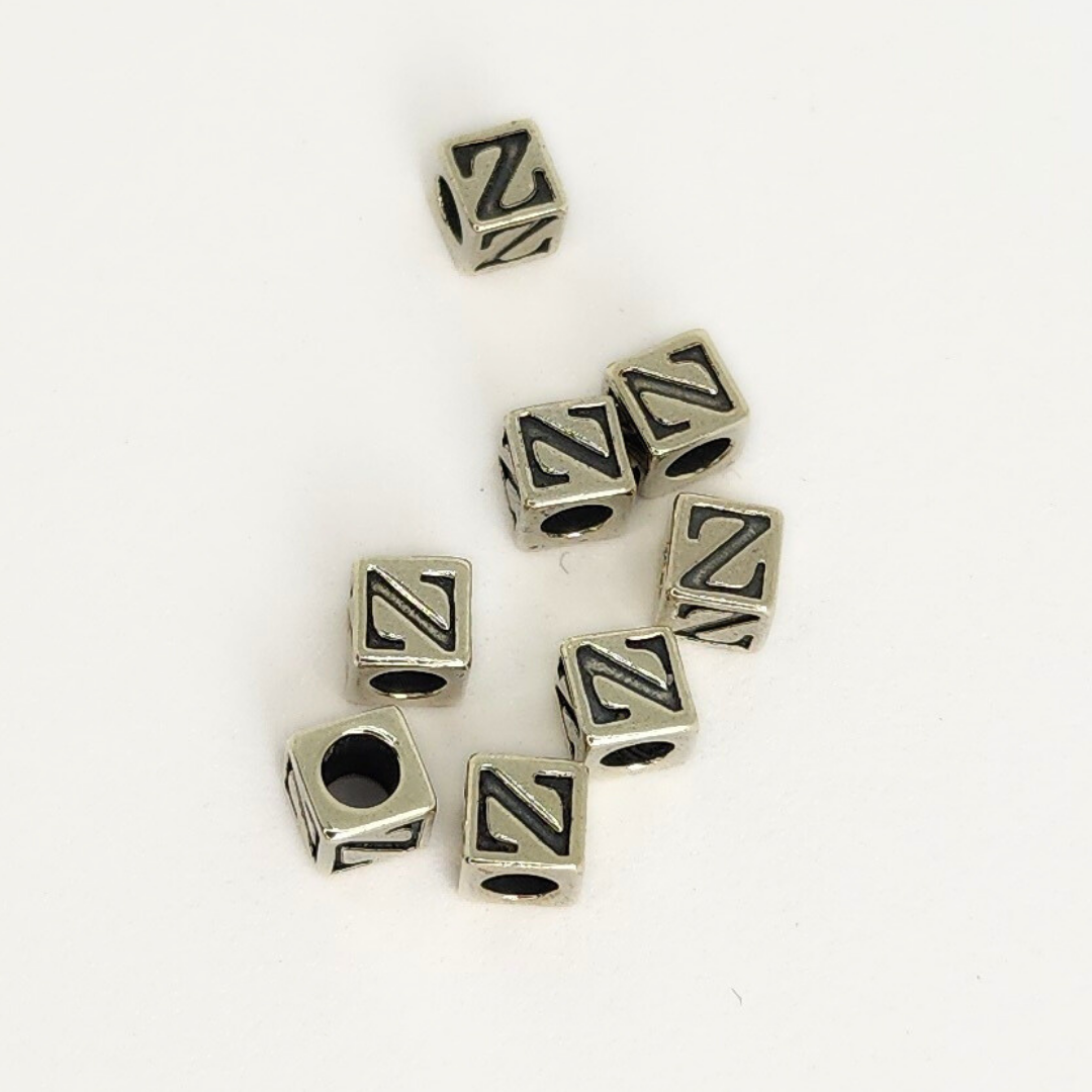Sterling Silver Letter & Number Block 4.5mm