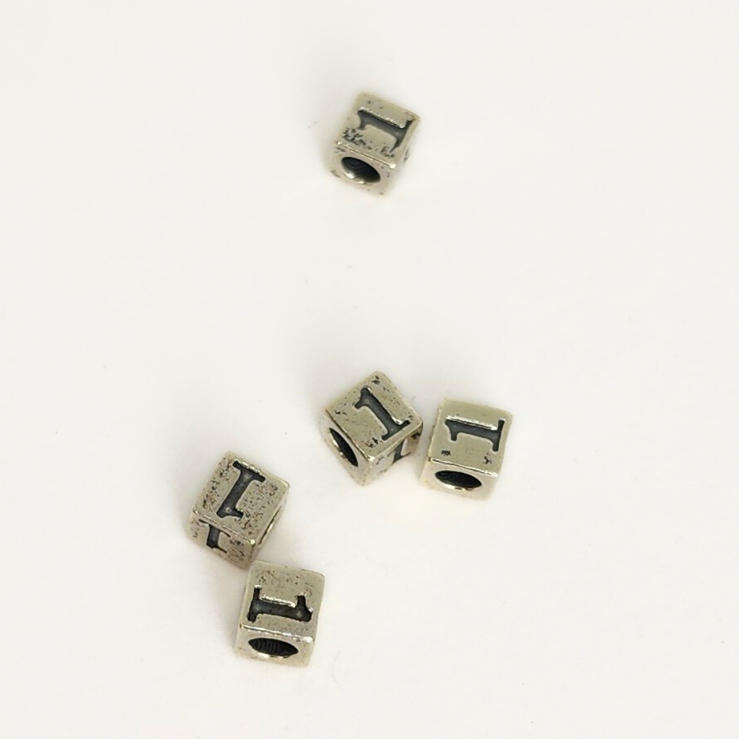 Sterling Silver Letter & Number Block 4.5mm