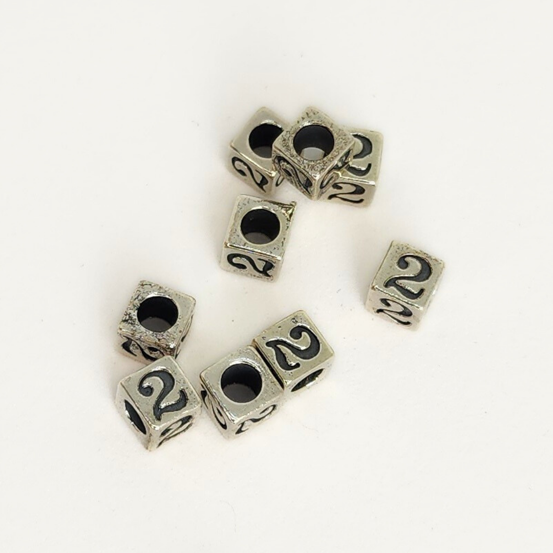 Sterling Silver Letter & Number Block 4.5mm