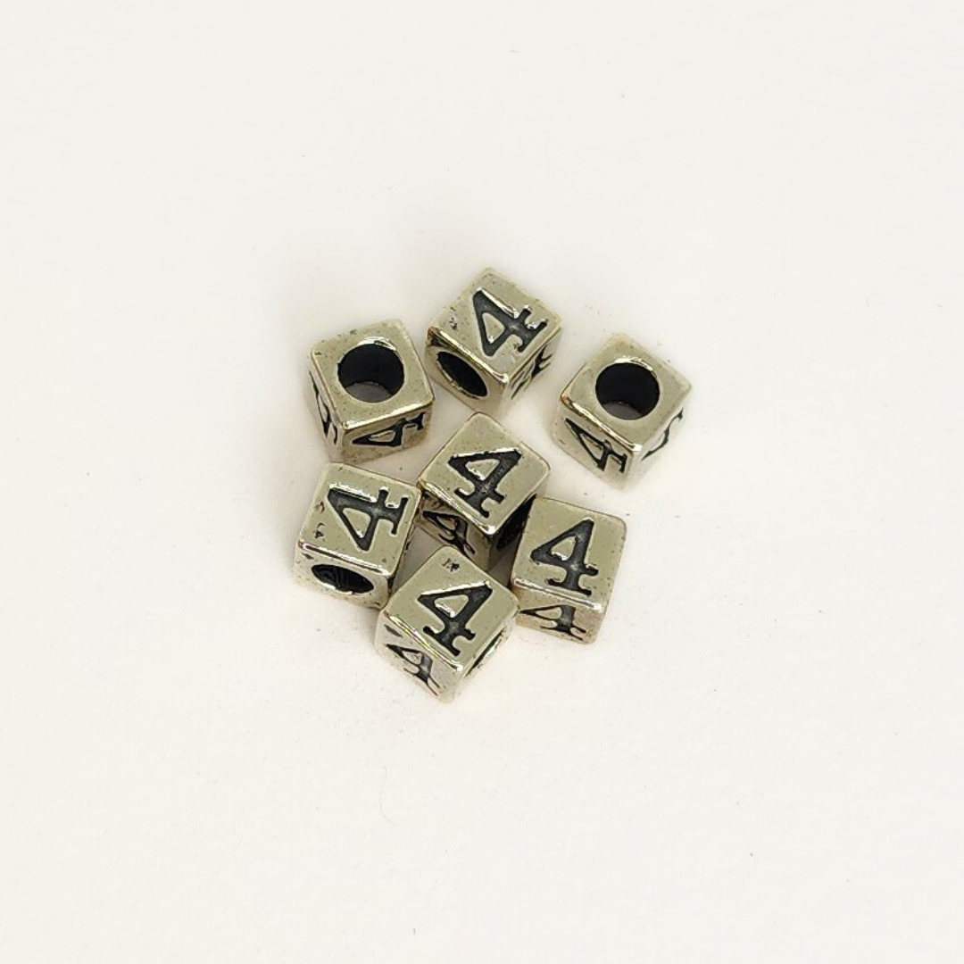 Sterling Silver Letter & Number Block 4.5mm