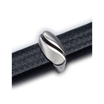 Antique Silver Curve Bead 10x7mm