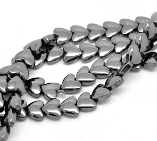 Heart Hematite Strand 8mm