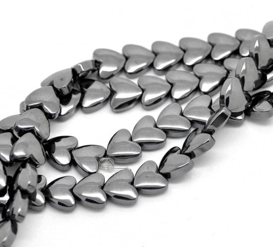 Heart Hematite Strand 8mm