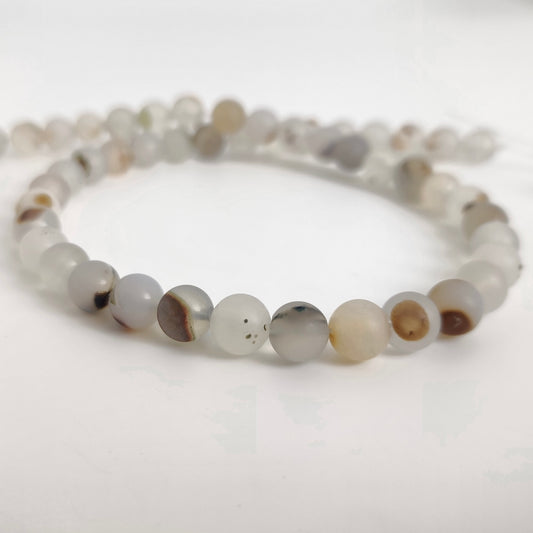 Frosted Picasso Jasper Round 8mm