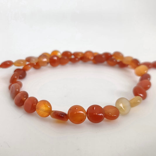 Natural Carnelian Lentil 8mm