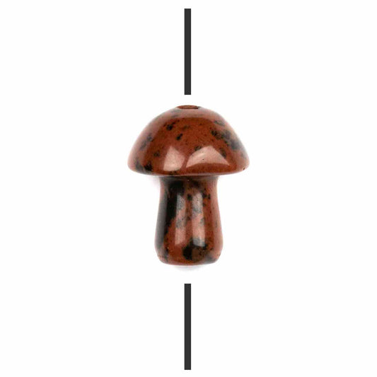 Mahognay Obsidian Large-Hole Mushroom 15x19mm