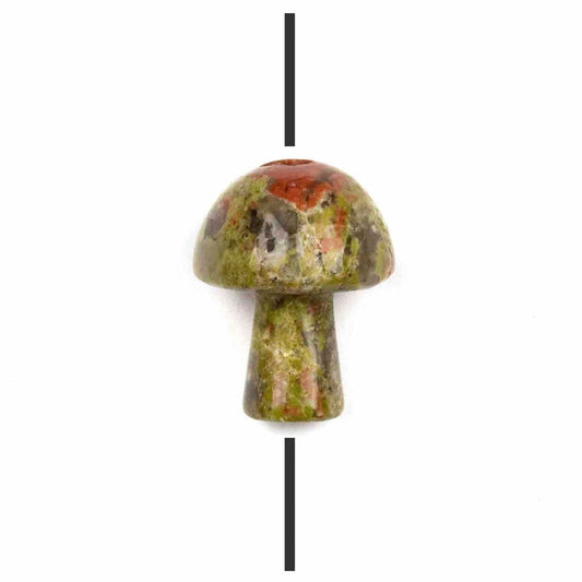 Unakite Large-Hole Mushroom 15x19mm