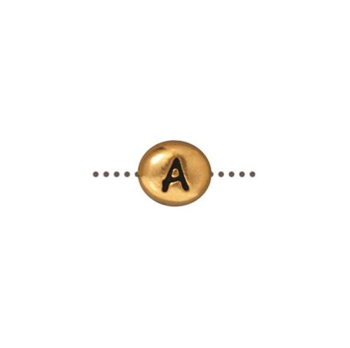 Antique Gold Letter Beads 6mm