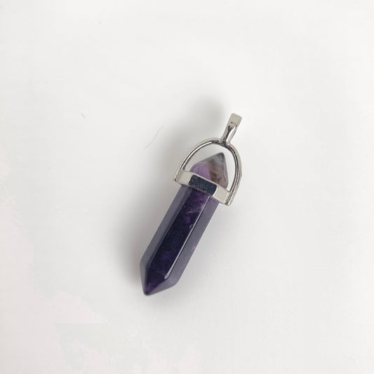Amethyst Hexagon Pendant 8x32mm