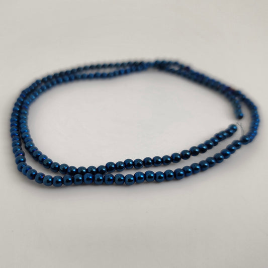 Blue Vacuum Hematite Round 2mm