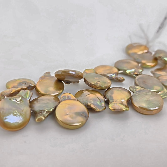 Gold Teardrop Freshwater Pearl 14mm