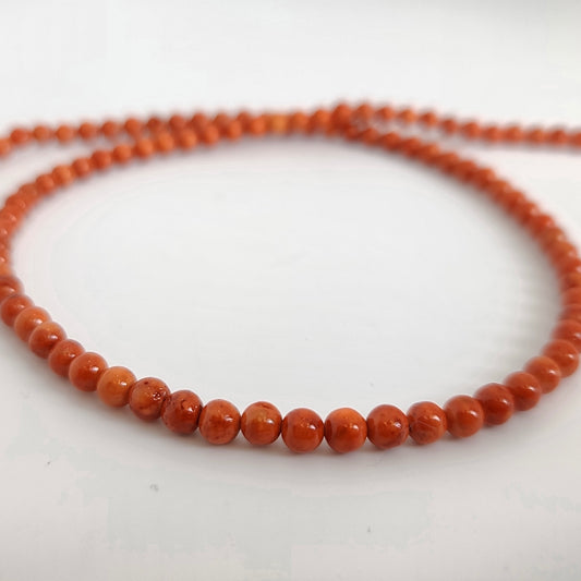 Orange White Fossil (Dyed) Round 4mm