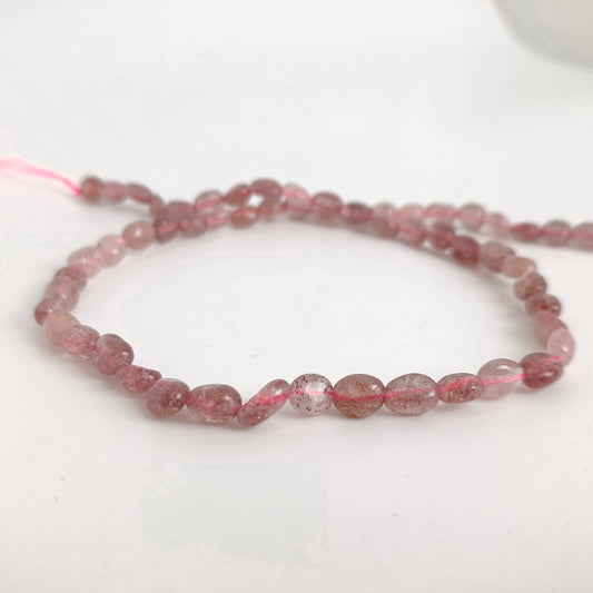 Strawberry Quartz Pebble 6x8mm