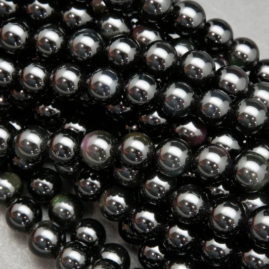 Black Rainbow Obsidian 10mm Round