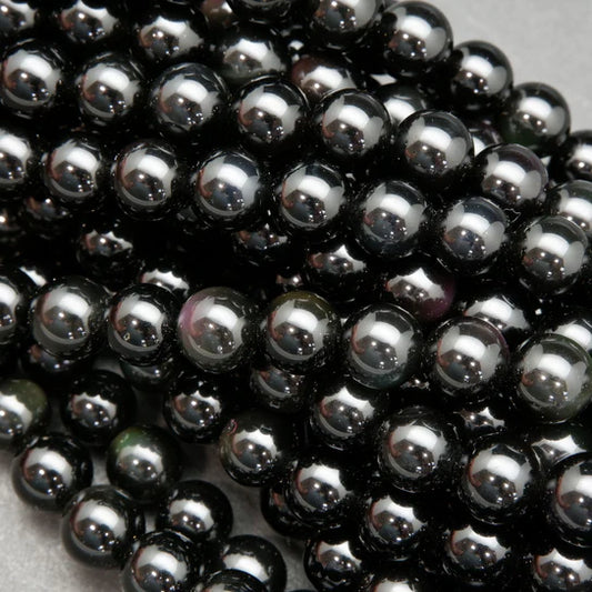 Black Rainbow Obsidian 10mm Round