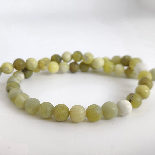 Matte Olive Jade Round 8mm
