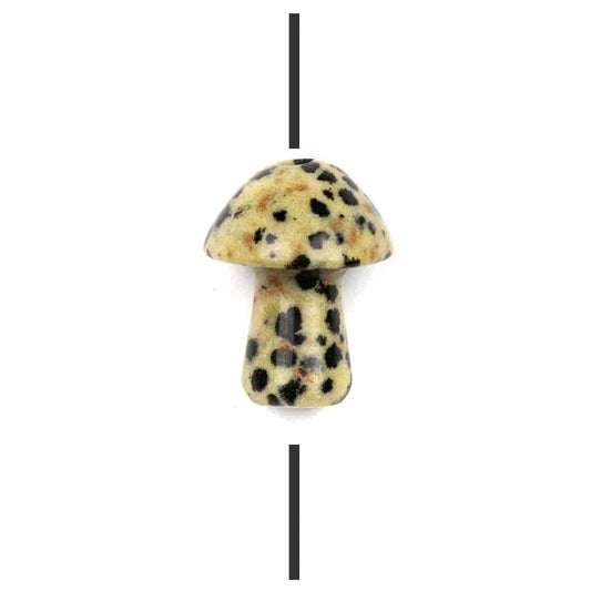 Dalmation Jasper Large-Hole Mushroom 15x19mm