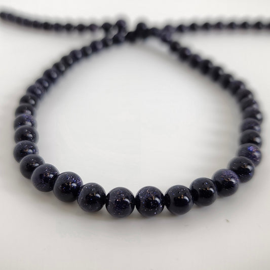 Blue Goldstone Round 6mm