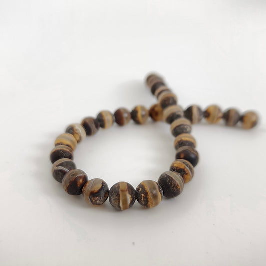 Dzi Brown/Crystal Round 5mm